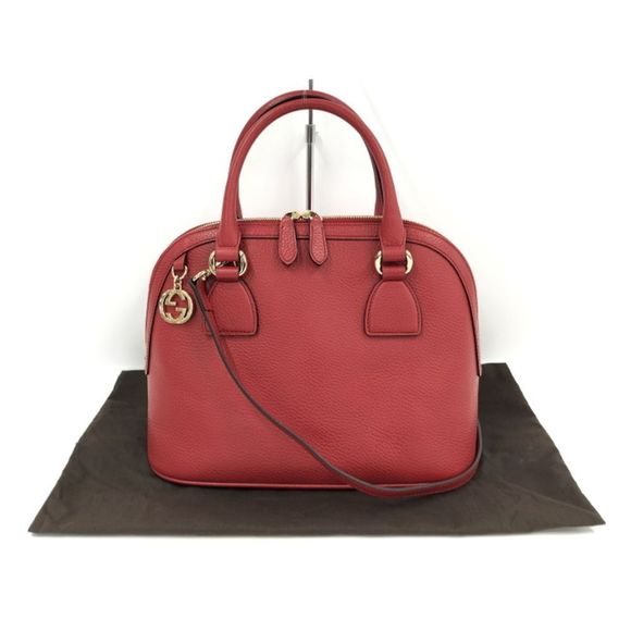 Gucci Handbag GG Charm Leather Red - Picture 10 of 10